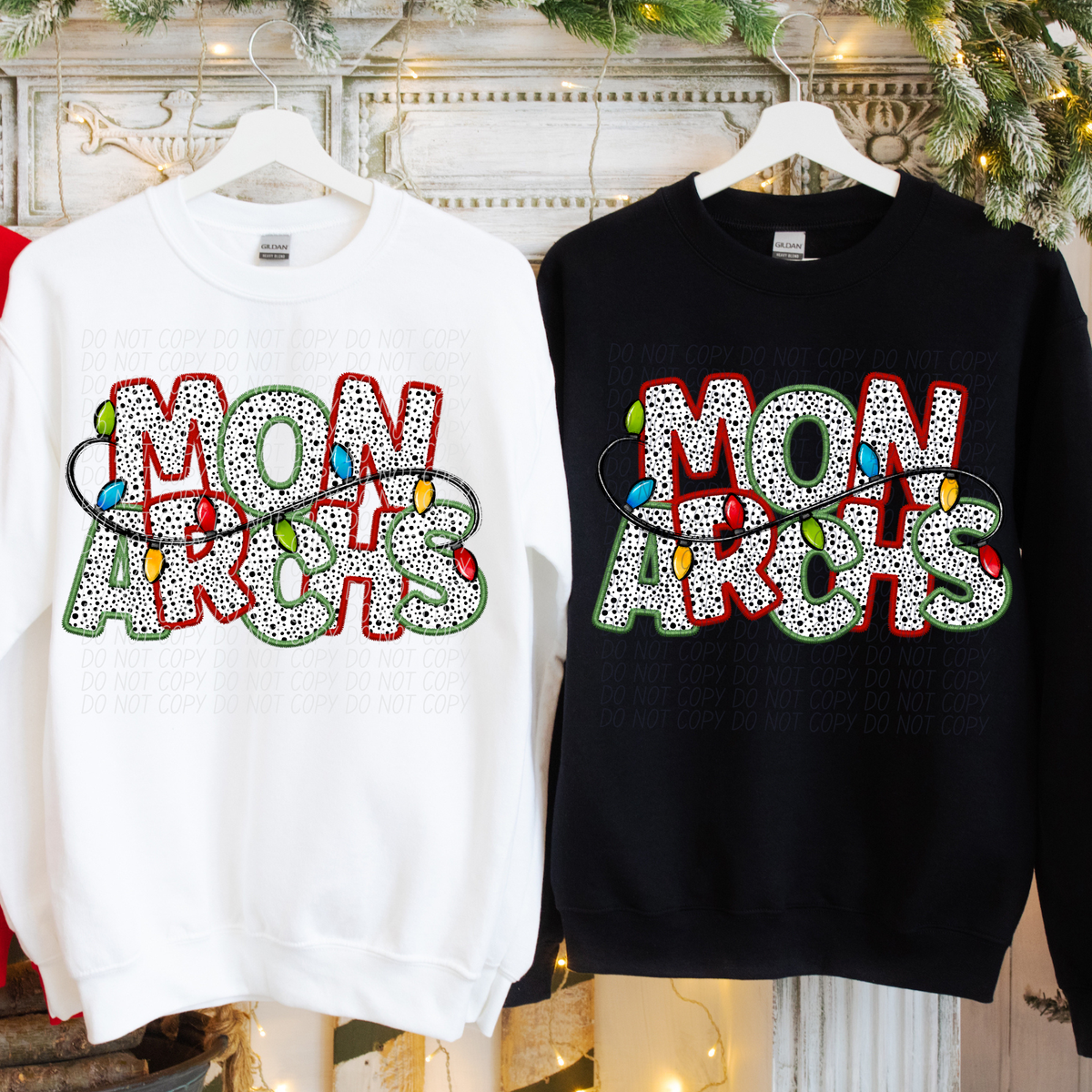 Monarchs Christmas Light Mascots (City) DTF Transfer