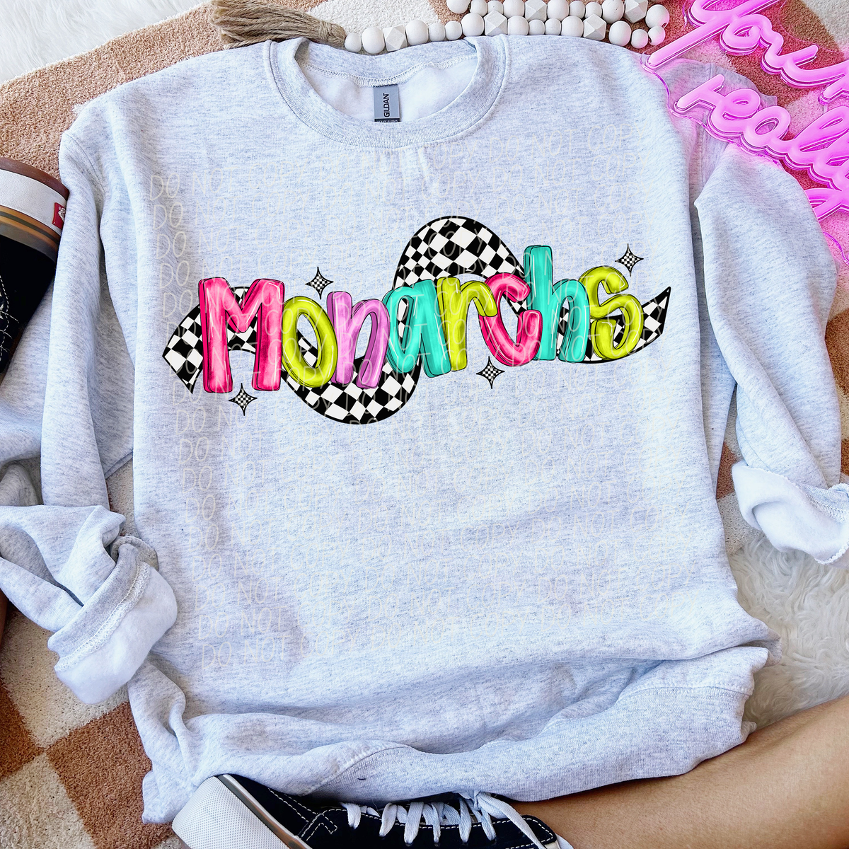 Monarchs Colorful Checker 74296 DTF Transfer