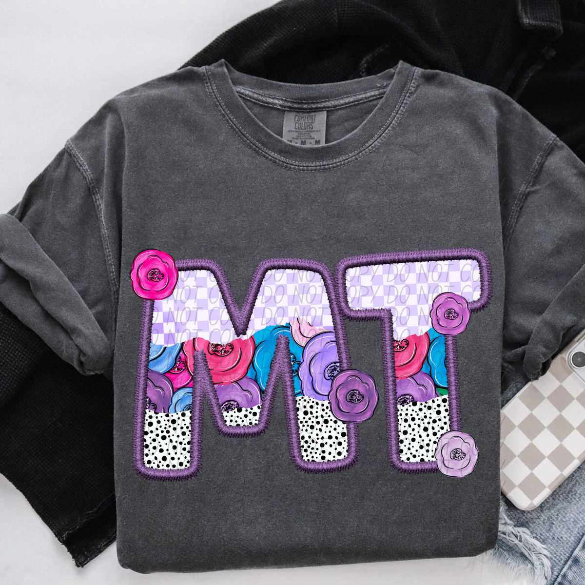 MT purple floral (CITY) DTF transfer