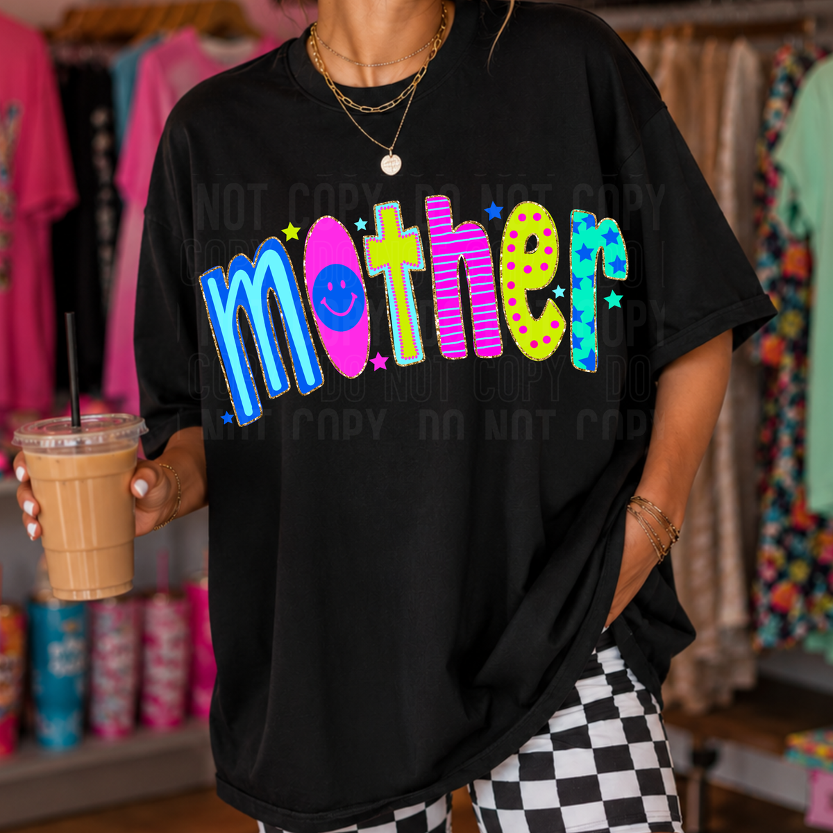 Mother doodle with stars (SBB) DTF Transfer