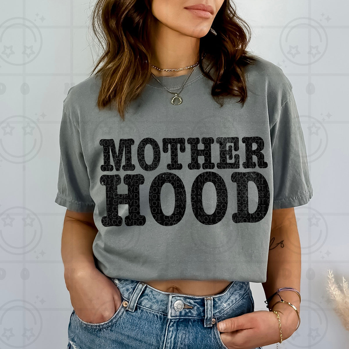 Motherhood BLACK stacked (HW) DTF Transfer