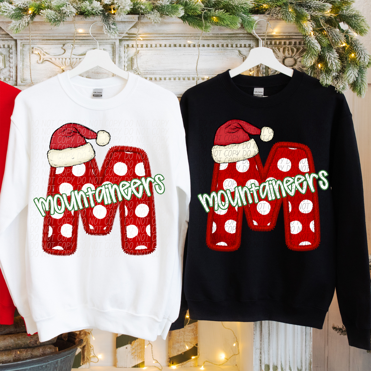 M Mountaineers Christmas Faux Embroidery (CITY) 66335 DTF transfer
