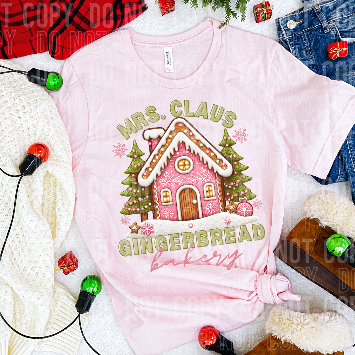 Mrs.claus ginger bread bakery sbb DTF transfer