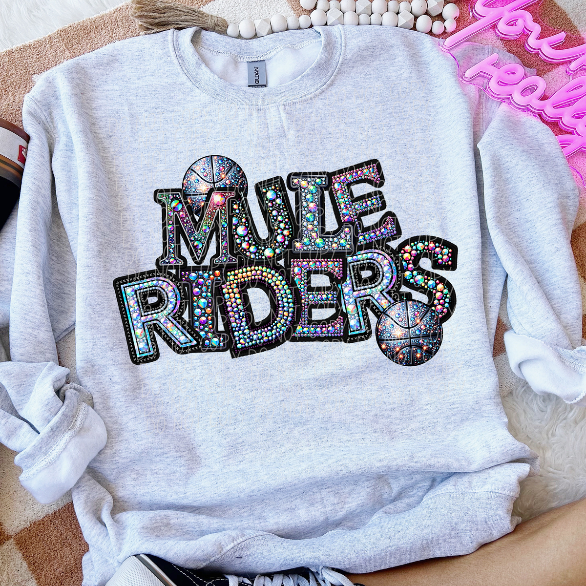 Muleriders Basketball Rhinestone (CITY) 66635 DTF transfer