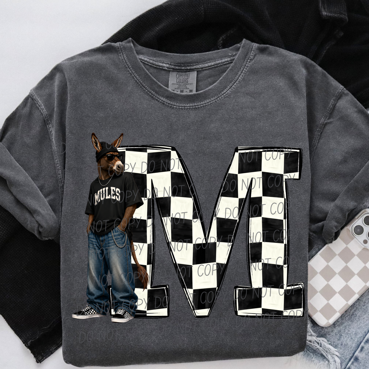 Mules sideline sweatshirt mascots (City) DTF Transfer