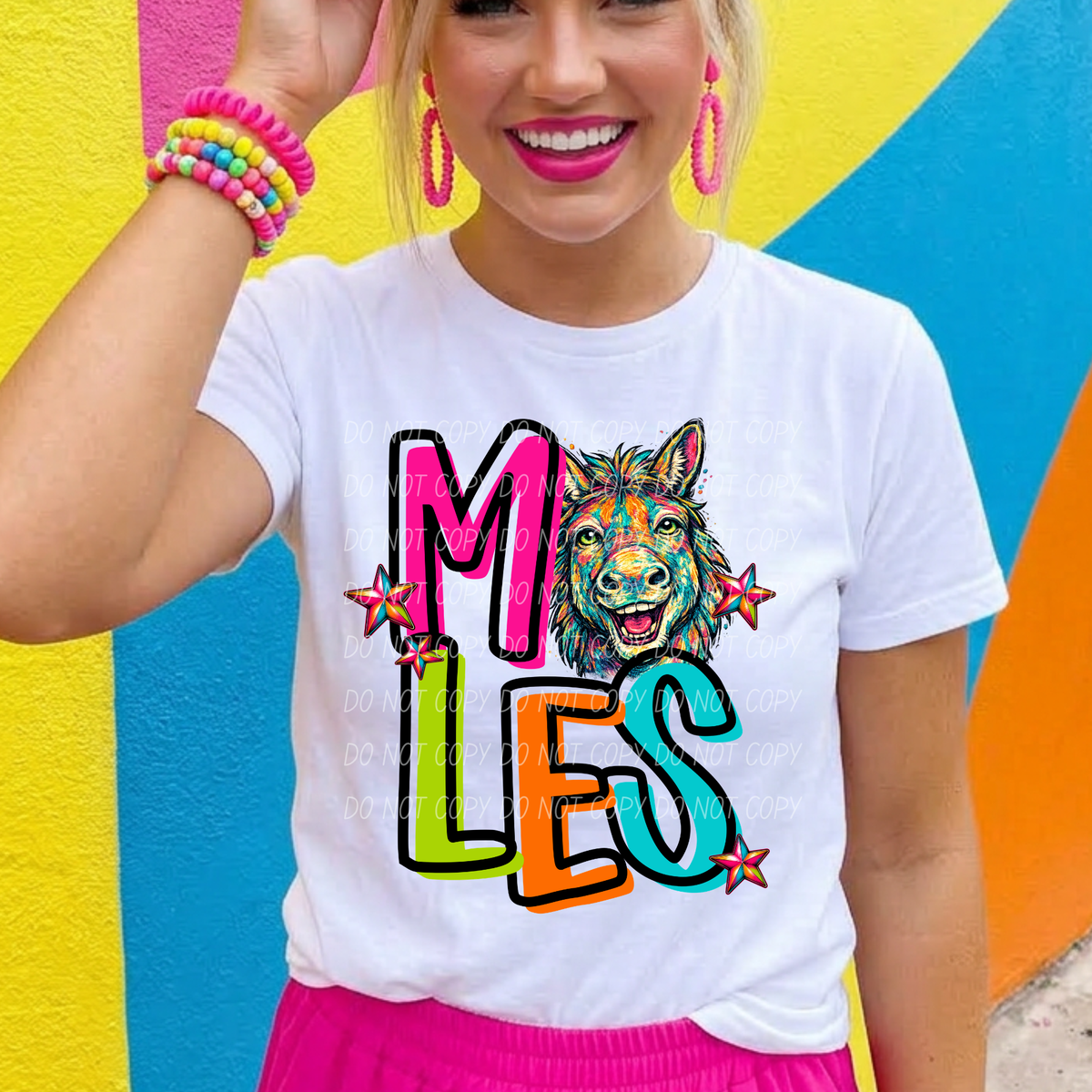 mules rainbow stacked with head (city) DTF Transfer