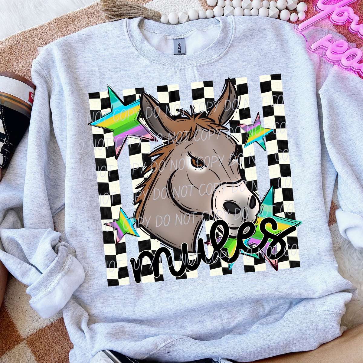 Mules checker strips (City) DTF Transfer