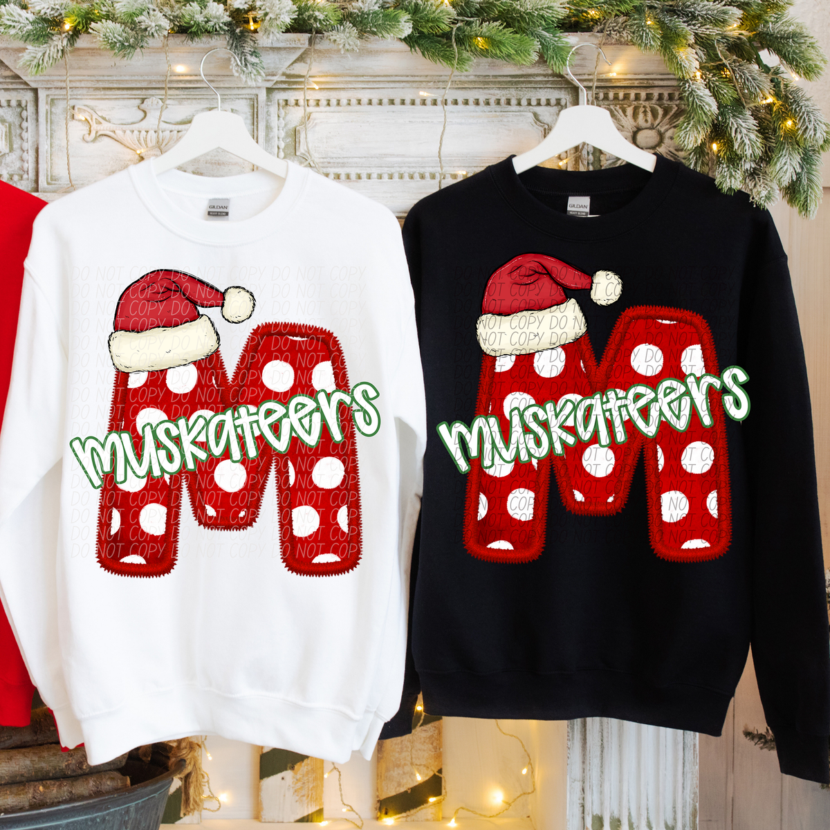 M Muskateers Christmas Faux Embroidery (CITY) 66337 DTF transfer