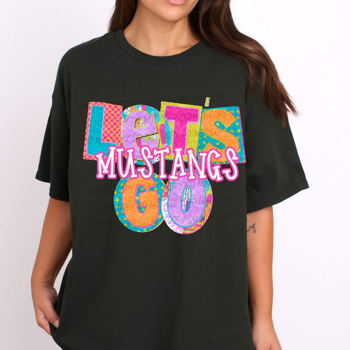 Mustangs Patchwork Pep Club (City) DTF Transfer