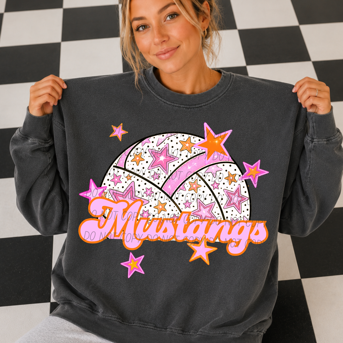 mustangs pink volleyball (city) DTF transfer