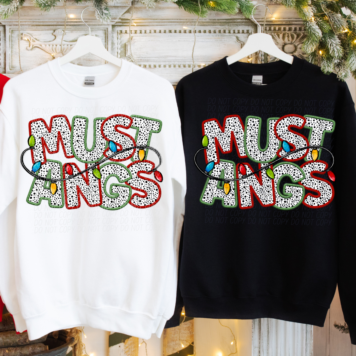 Mulstangs Christmas Light Mascots (City) DTF Transfer