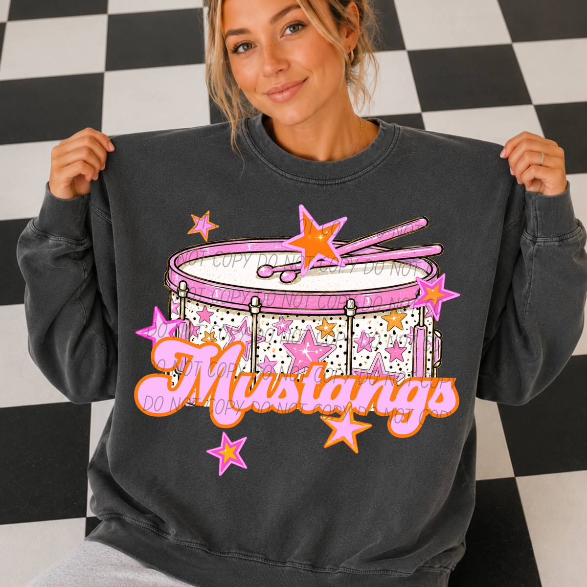 mustangs pink band (city) DTF transfer