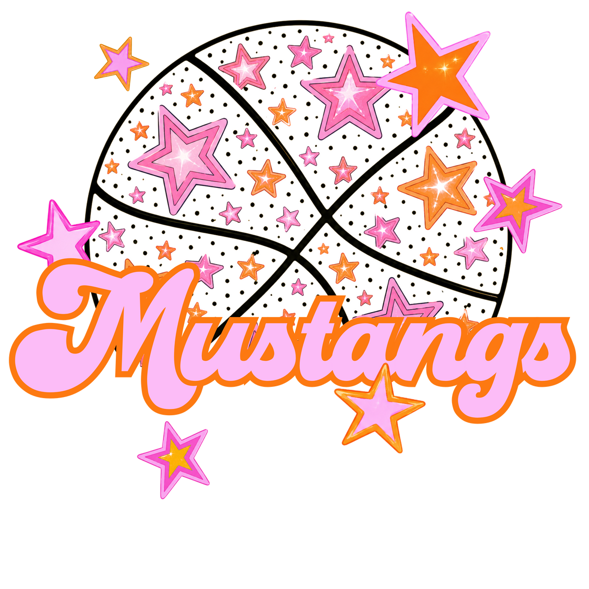 mustangs pink basketball (city) DTF transfer