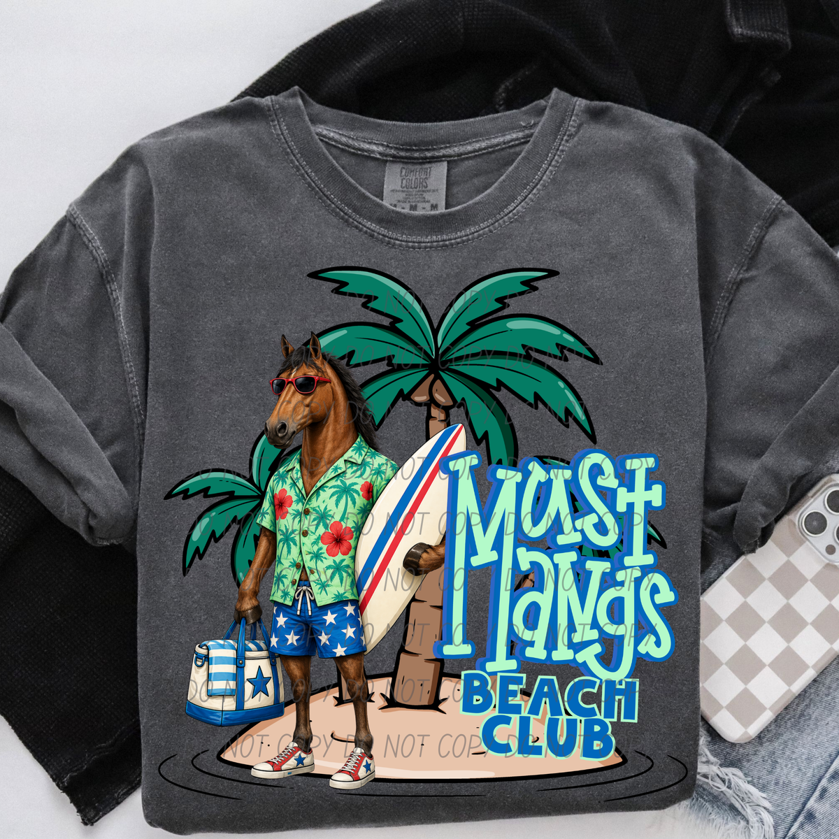 mustangs beach club (city) DTF transfer