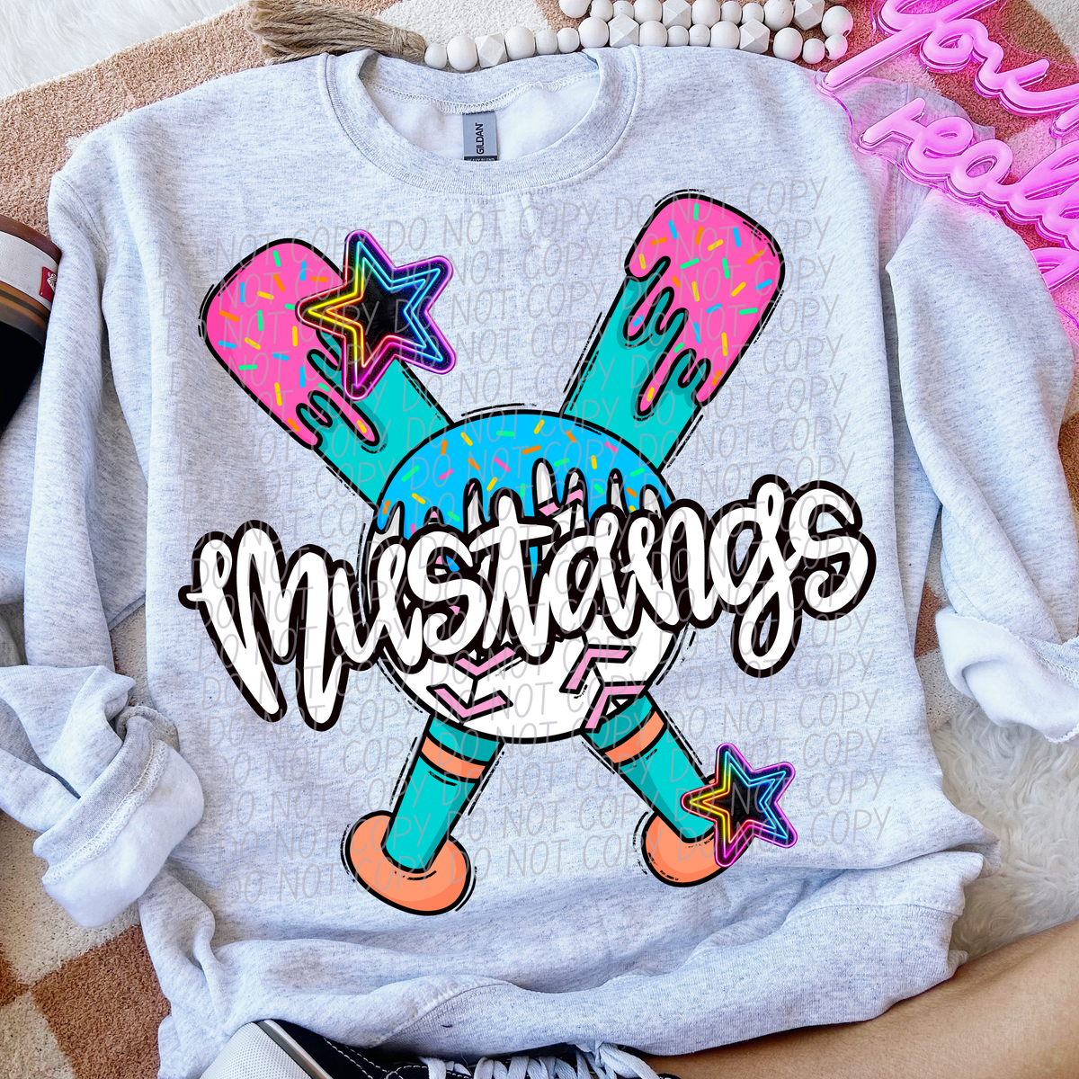 Dripping baseball Mustangs (CITY) DTF transfer