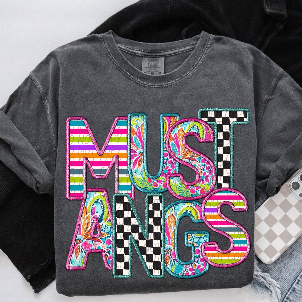 MUSTANGS bright patterns (CITY) DTF transfer