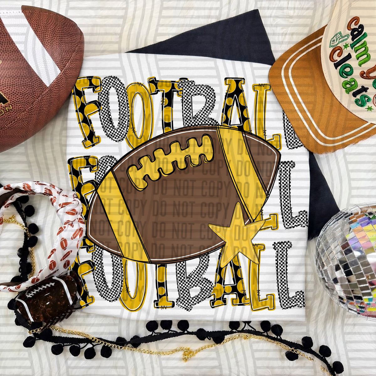 Mustard-Football Tri Stacked (Caplinger) DTF Transfer