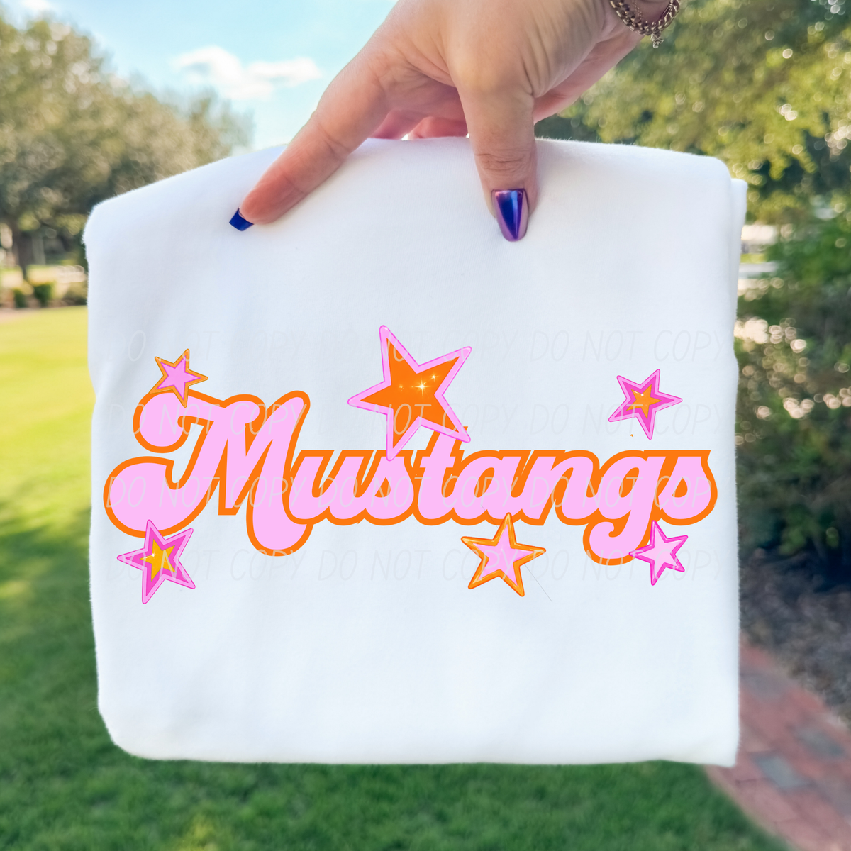 mustangs pink orange stars (city) DTF transfer