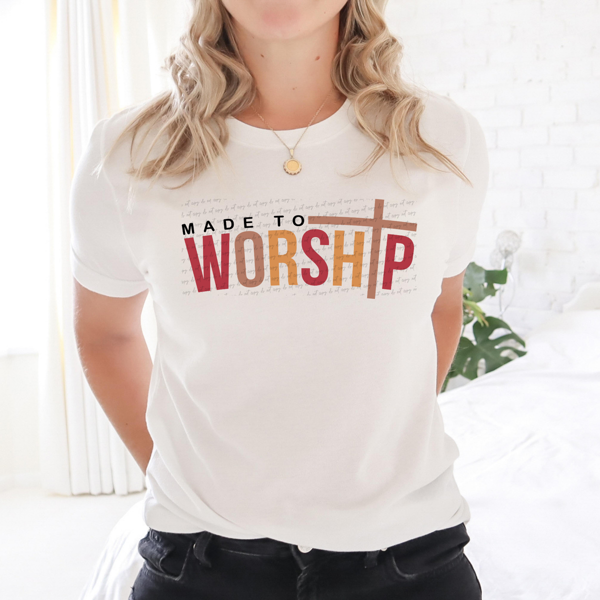 Made To Worship Red Brown Yellow 76748 DTF Transfer
