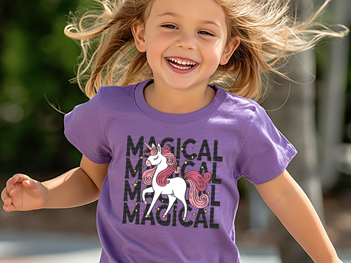 Black Magical Stacked Unicorn 89099 DTF Transfer