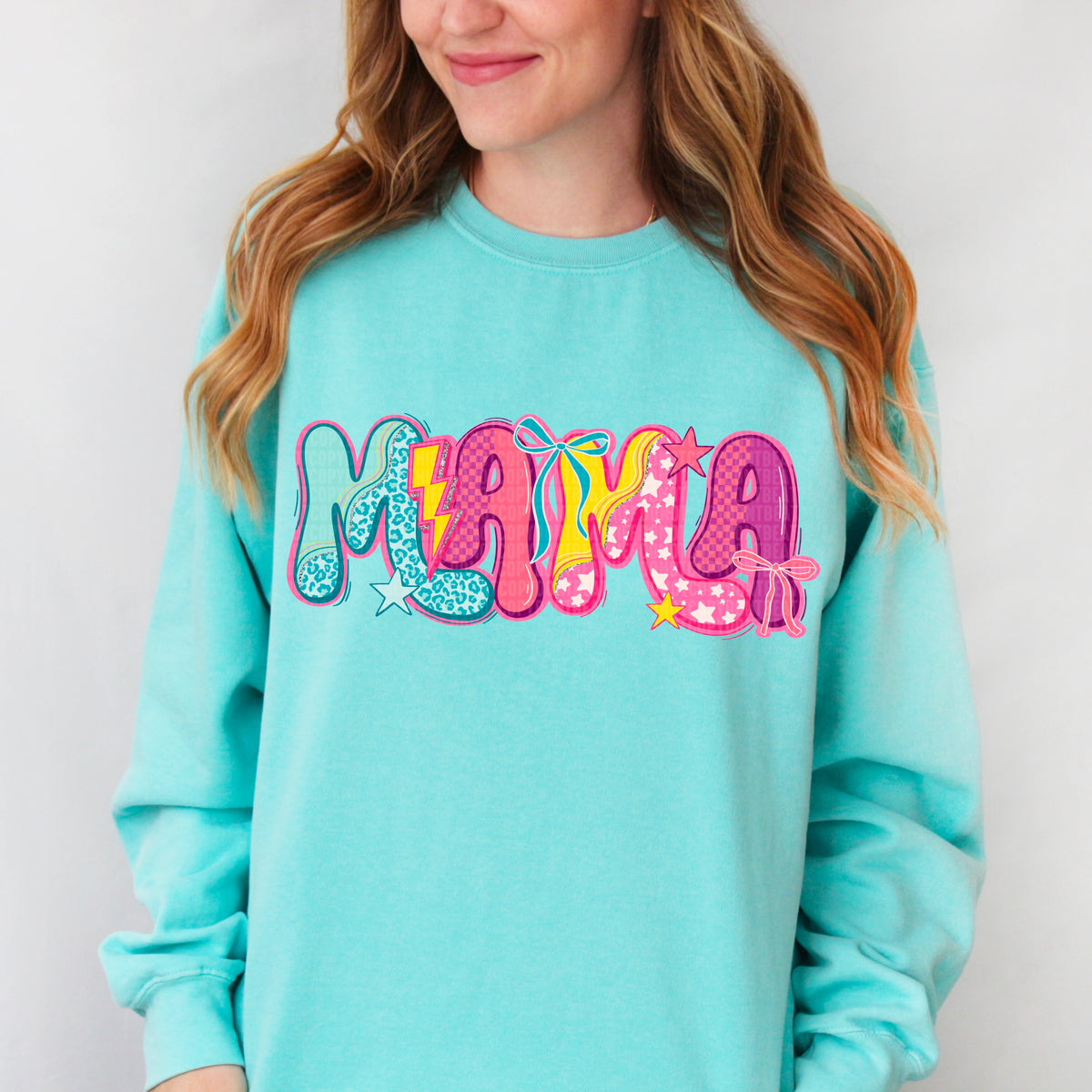 mama colorful with bows DTF transfer