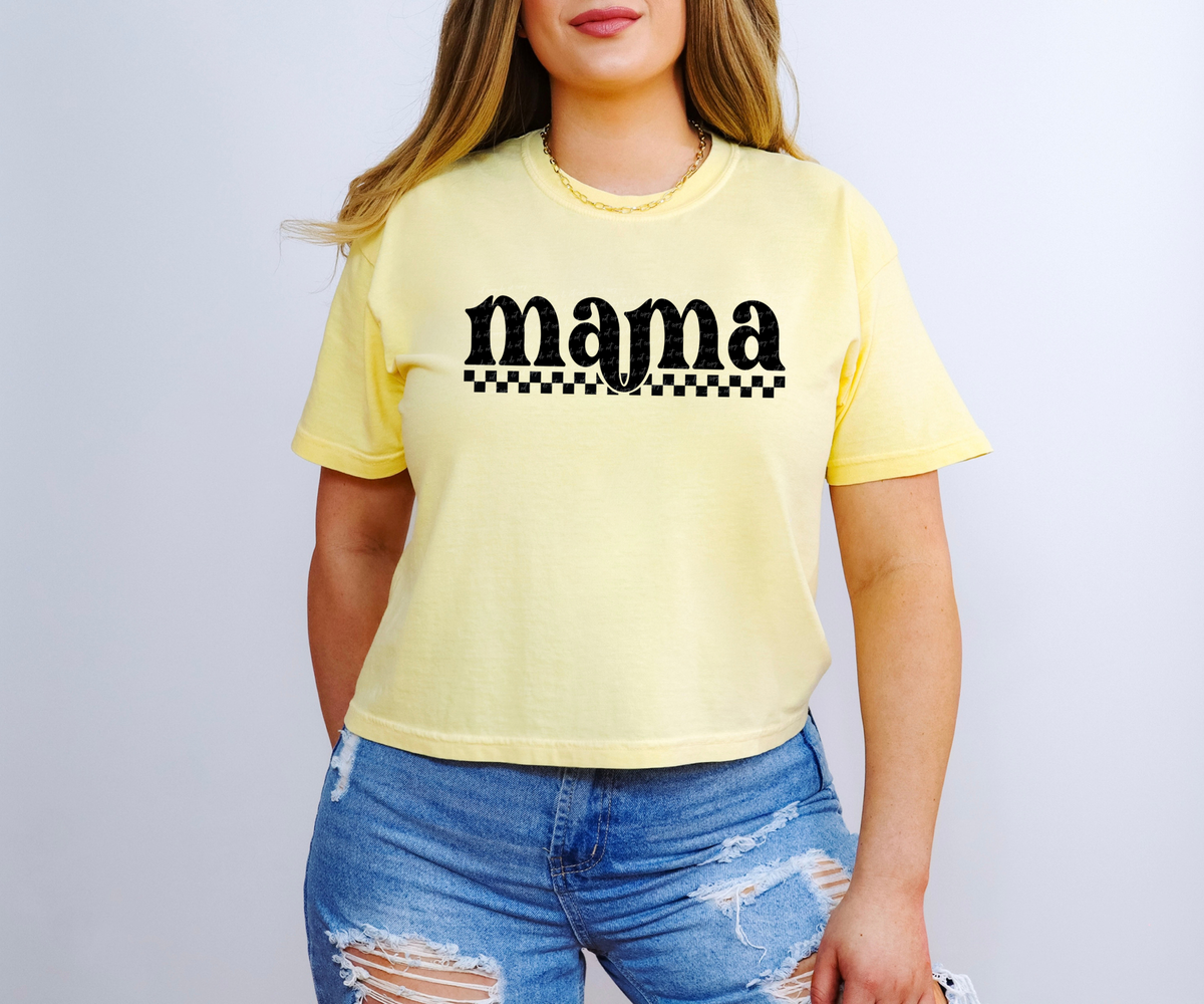 Mama Gothic Checkers Black 86710 DTF Transfer