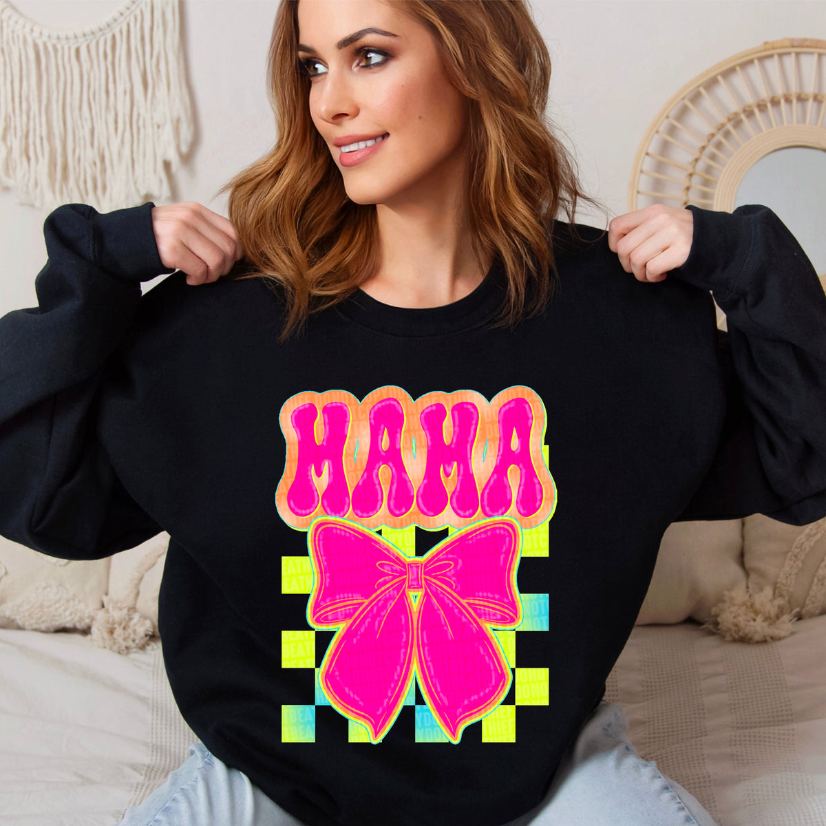 Mama pink bow 106019 DTF transfer