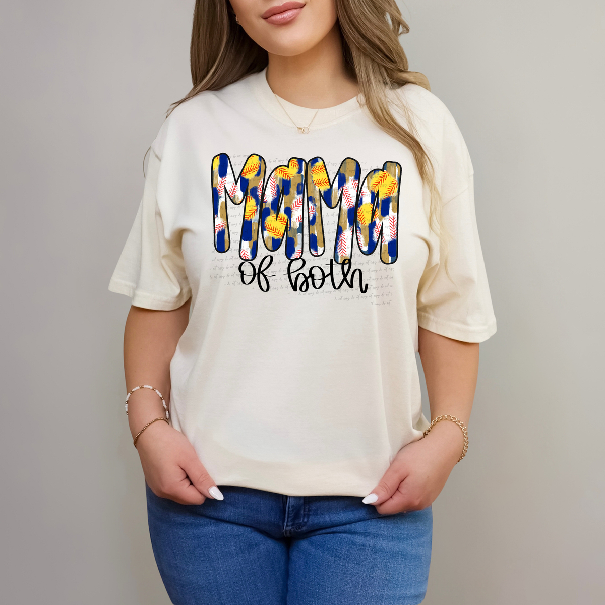 Mama Of Both Baseball Softball 81890 DTF Transfer