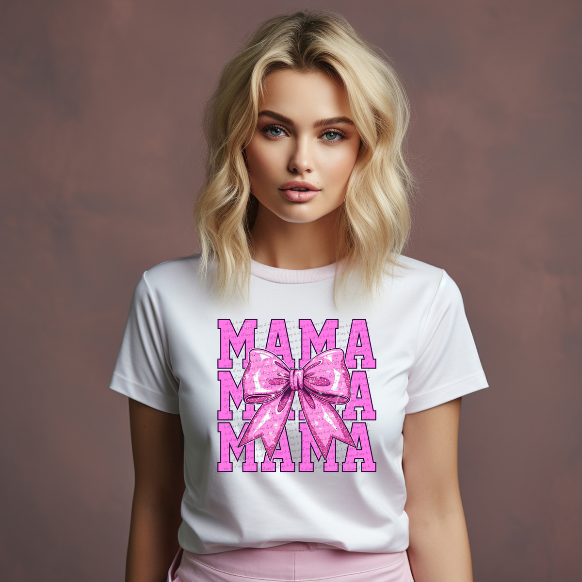 Mama Purple Stacked Ribbon 71746 DTF Transfer