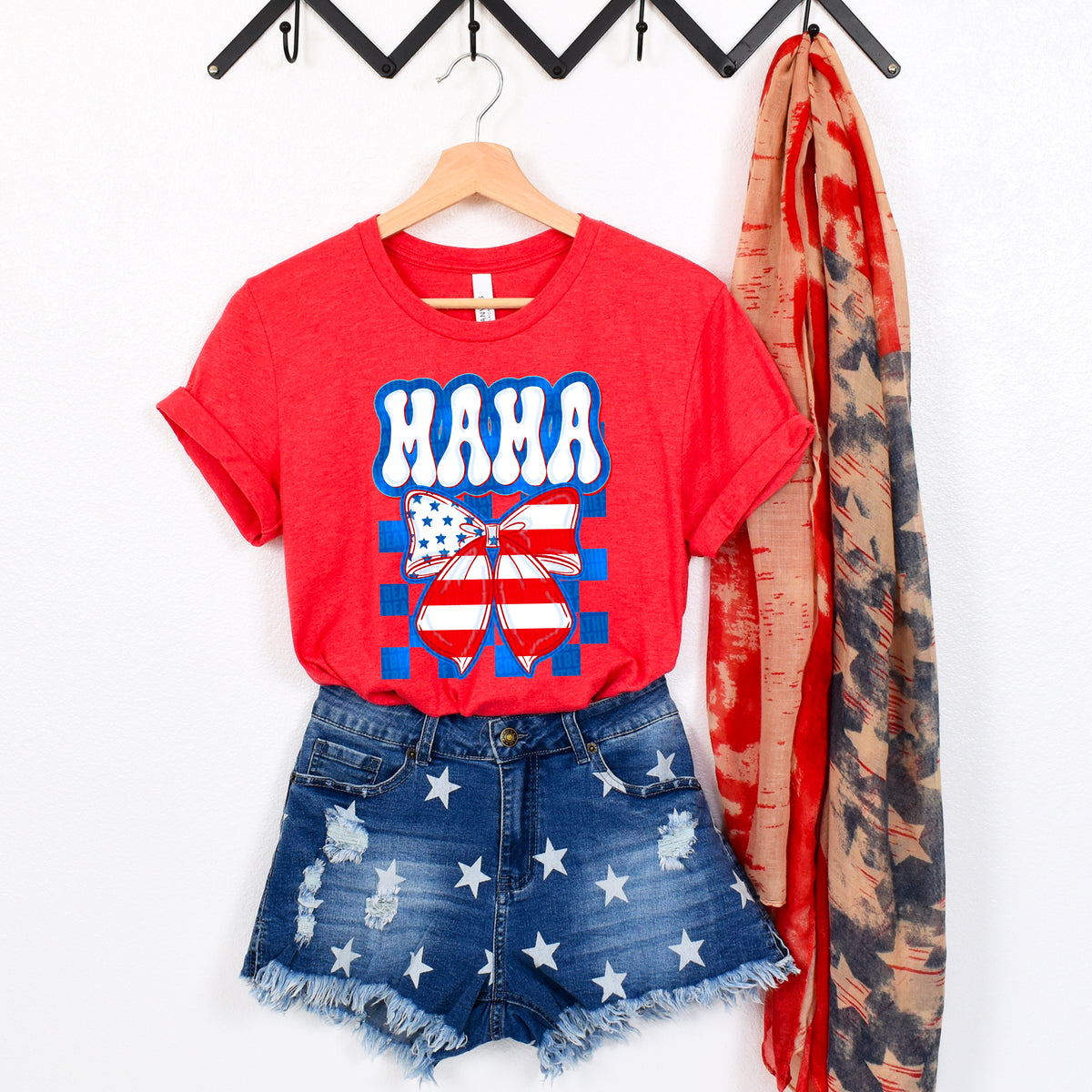 Mama patriotic bow 106020 DTF transfer