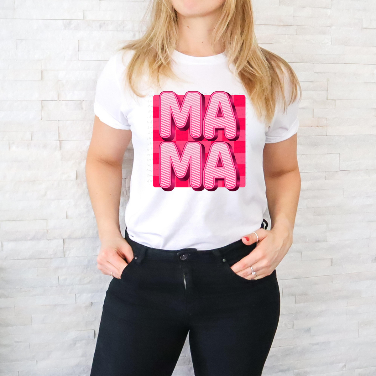 Mama Pink Font 117935 DTF transfer