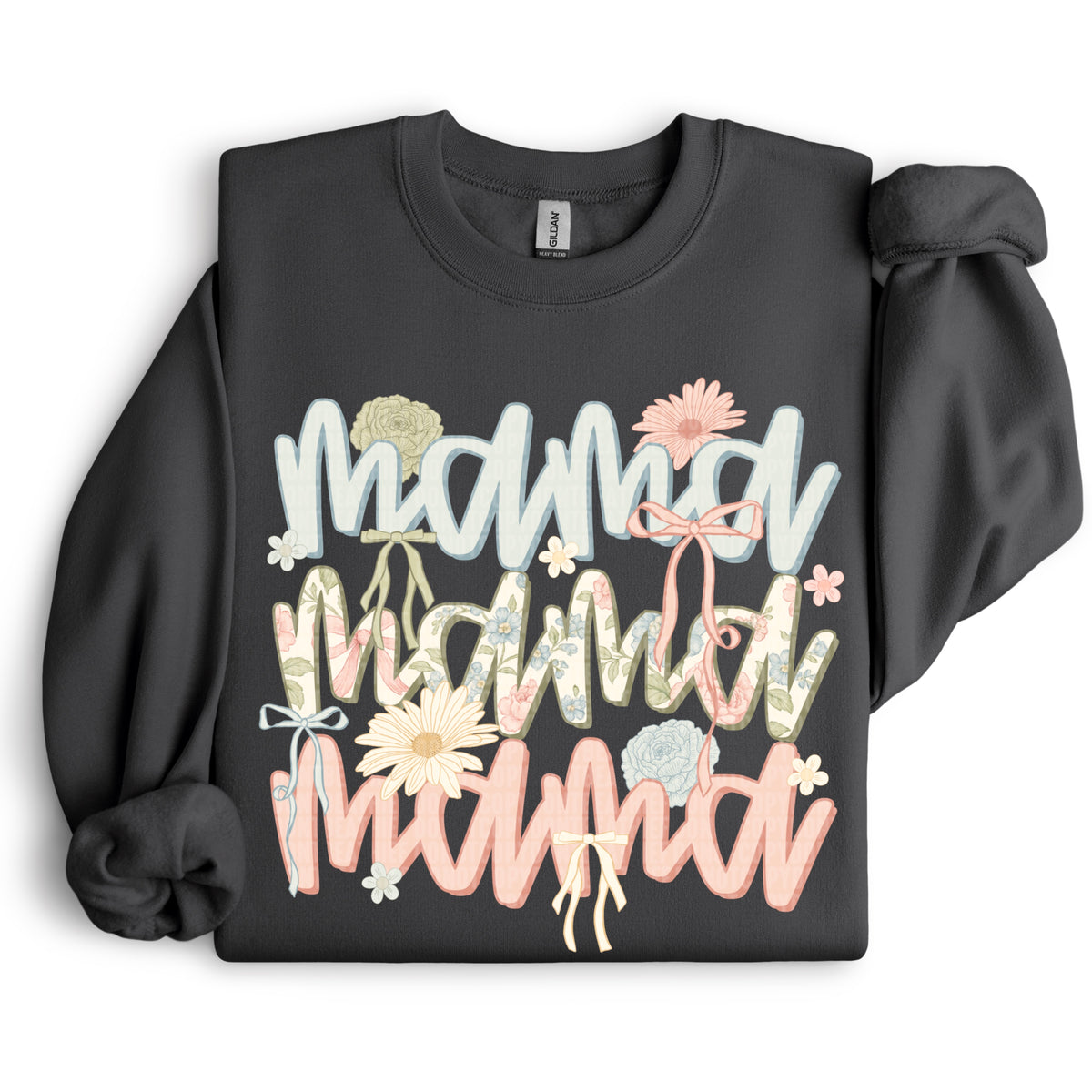 mama stacked blue green pink DTF transfer