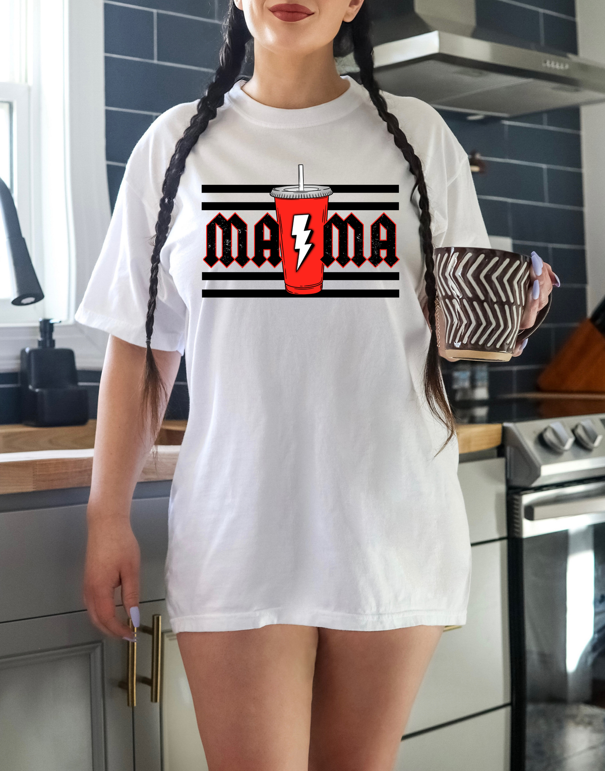 Mama Red Cup Lightning Bolt 116850 DTF Transfer