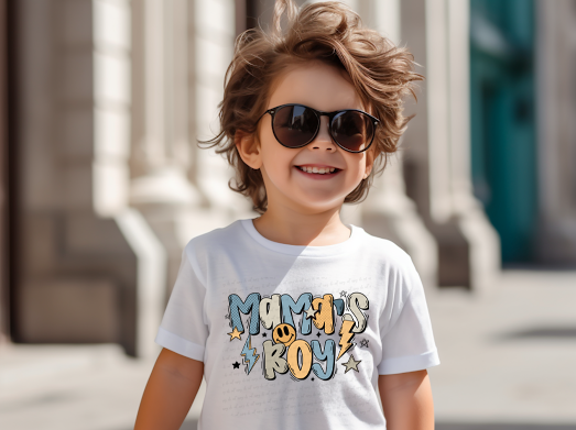 Mama's Boy Lightning Bolt Smiley 117866 DTF transfer
