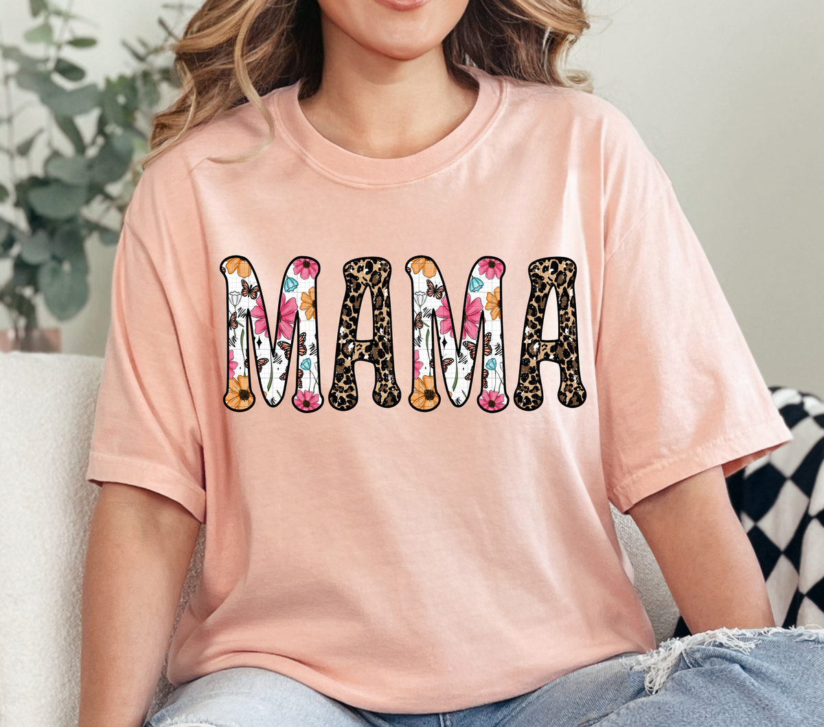 Mama (butterfly and leopard filled) (Linda) DTF Transfer