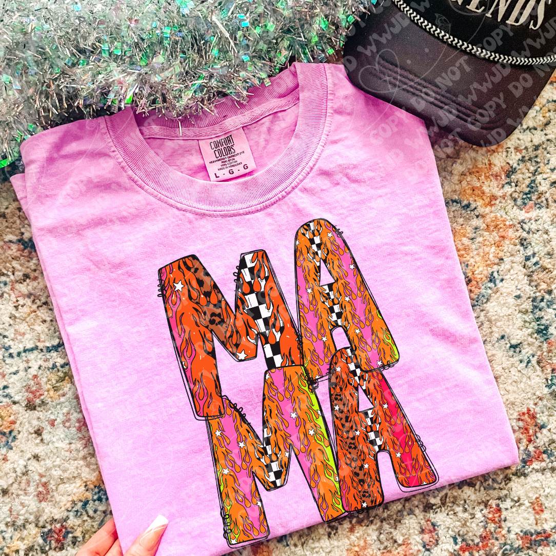 Mama stacked pink and orange (Vehement) DTF Transfer