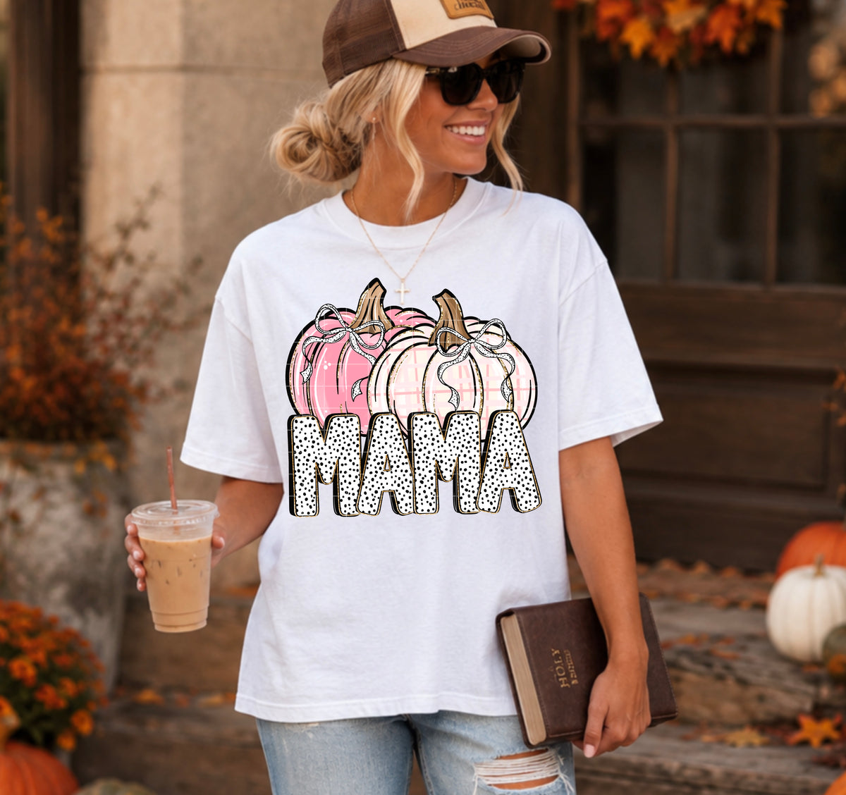Mama light pink dark pink pumpkins (SDD) DTF Transfer