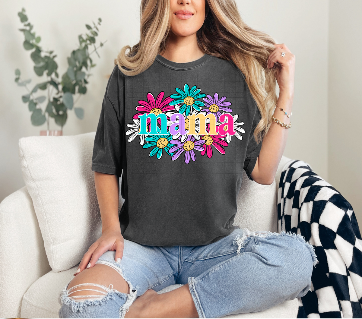 Mama colorful flowers (Linda) DTF transfer