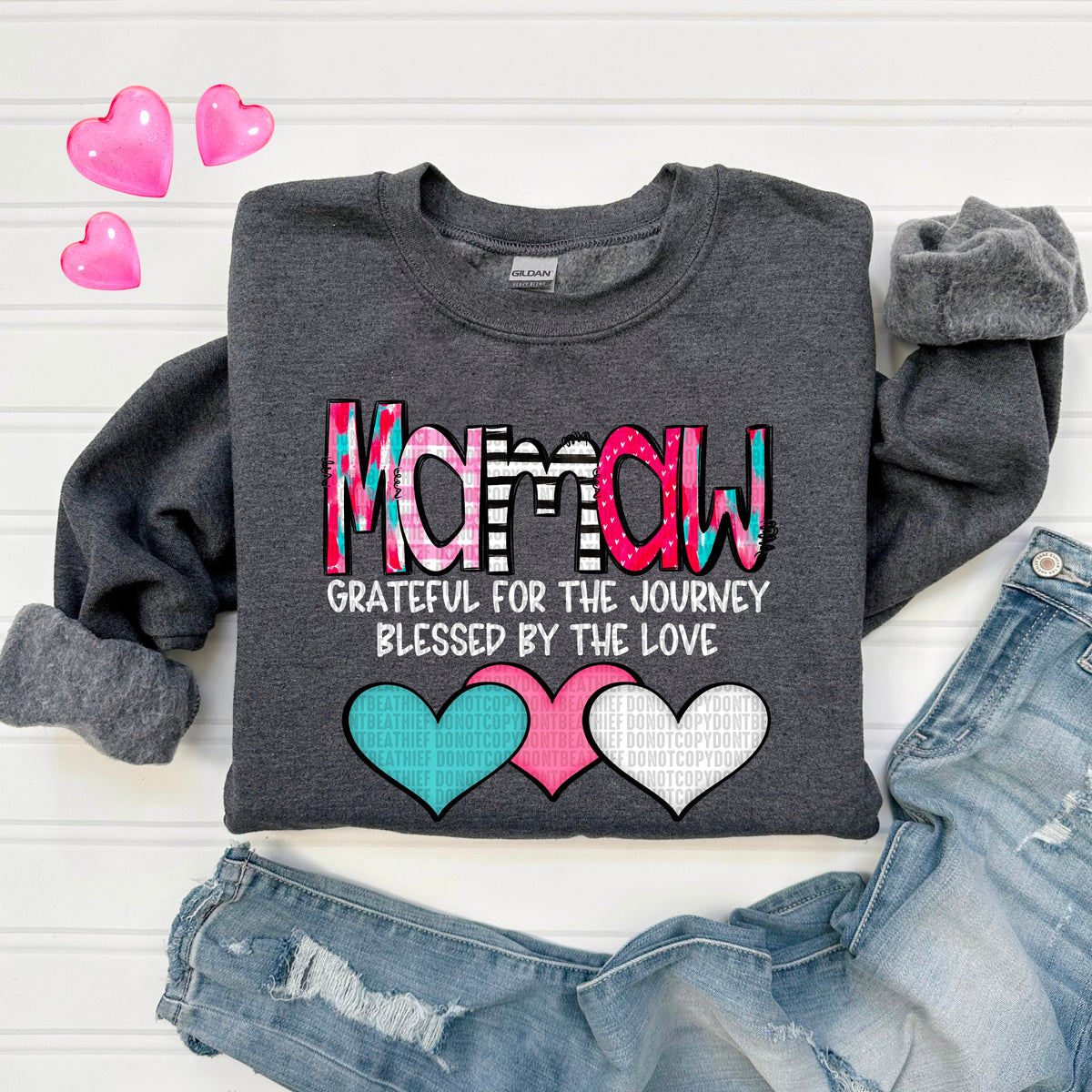 Mamaw *White/With Hearts* (SDD) 72424 DTF Transfer