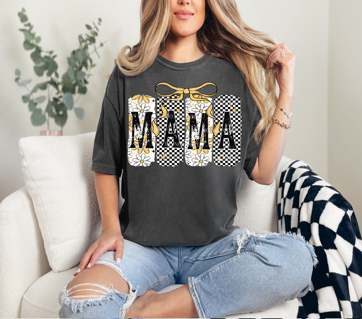 Mama yellow bow (Linda) 100262 DTF transfer