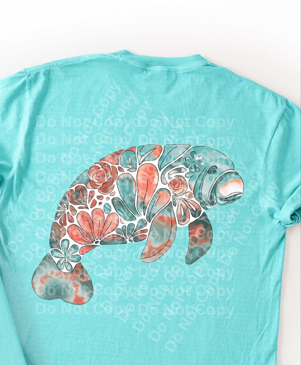 Floral manatee (Irene) DTF Transfer