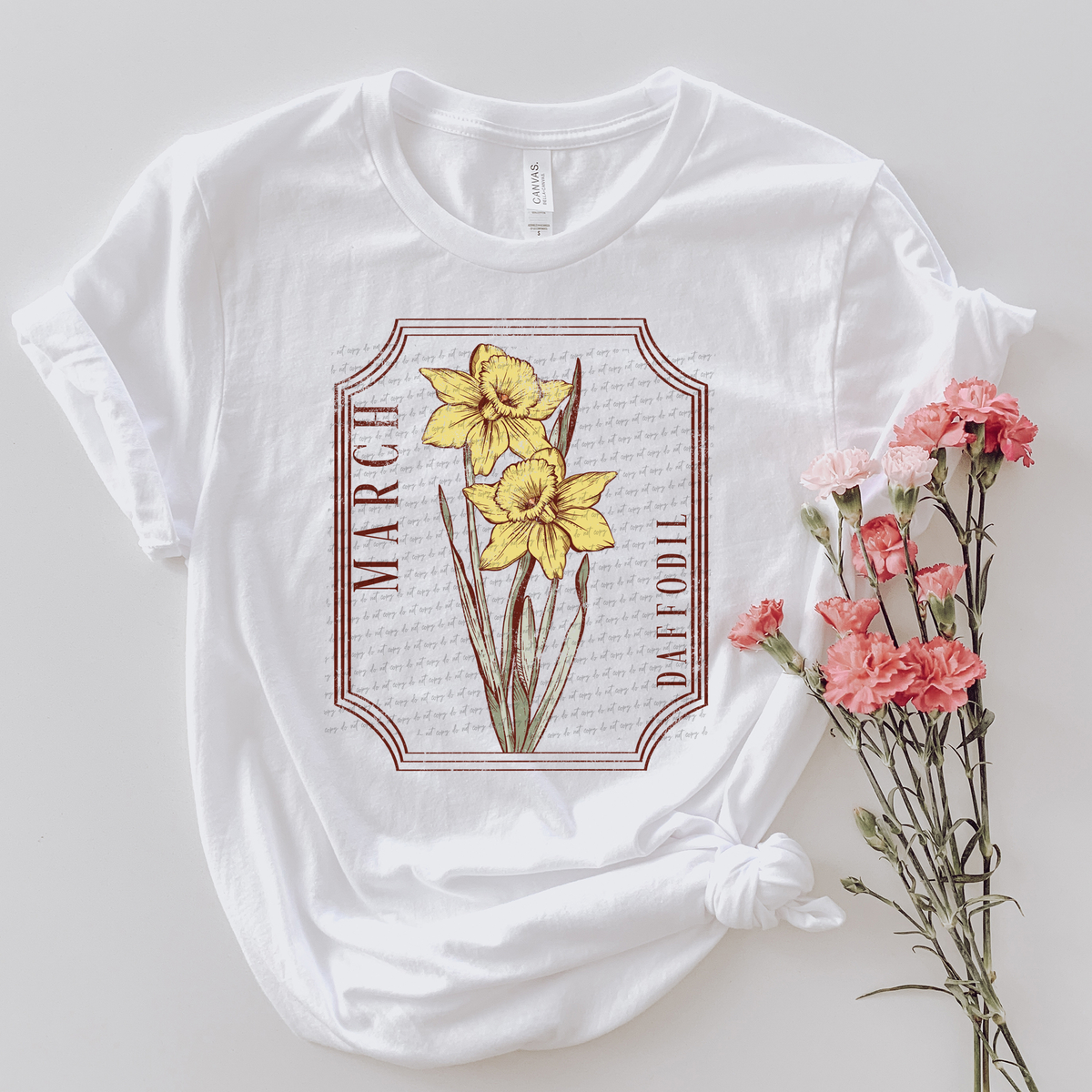 March Daffodil Grunge 86716 DTF Transfer