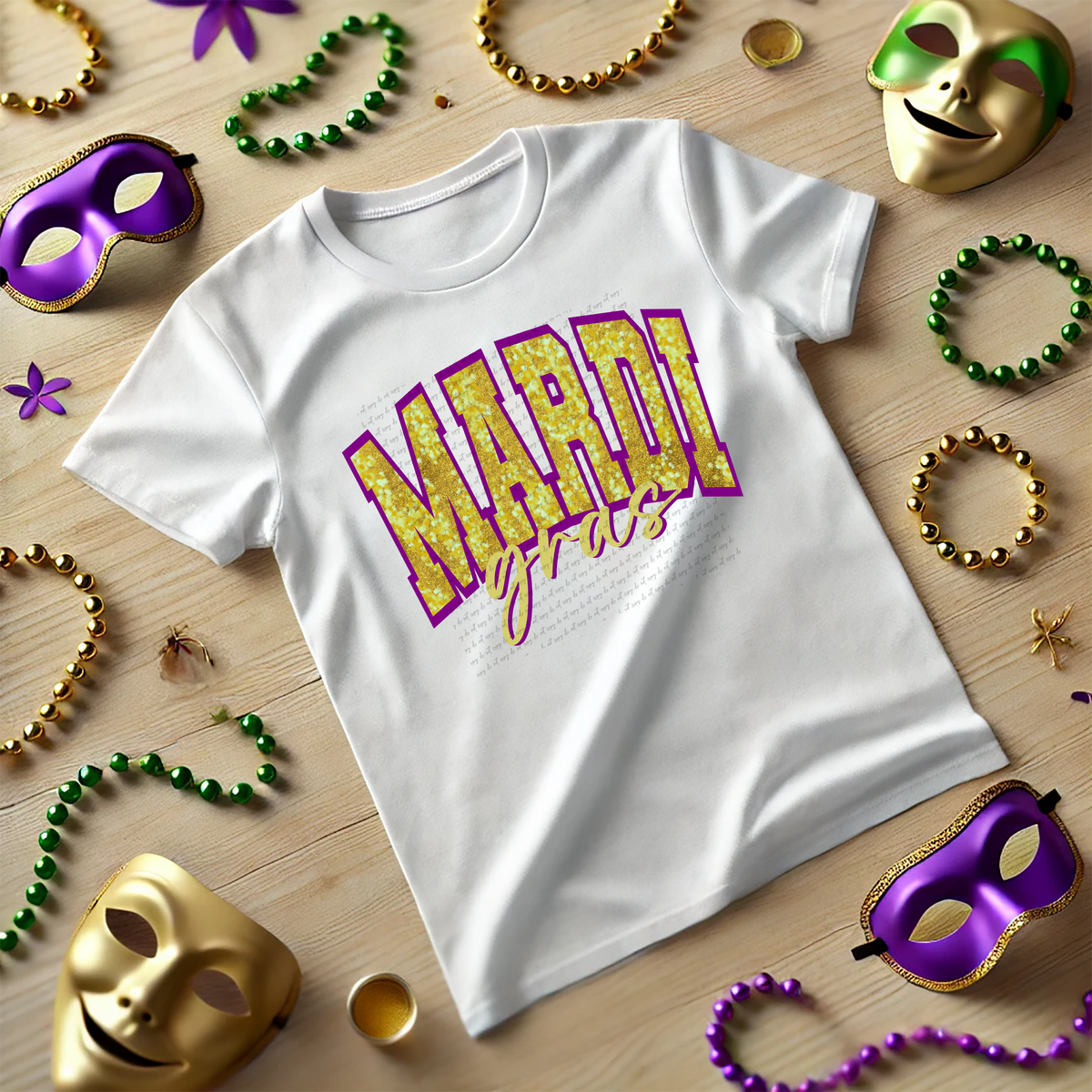 Mardi Gras Gold Purple 81926 DTF Transfer