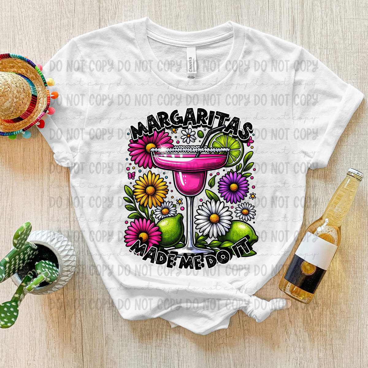 Margaritas made me do it Pink Margarita (Revel) DTF transfer