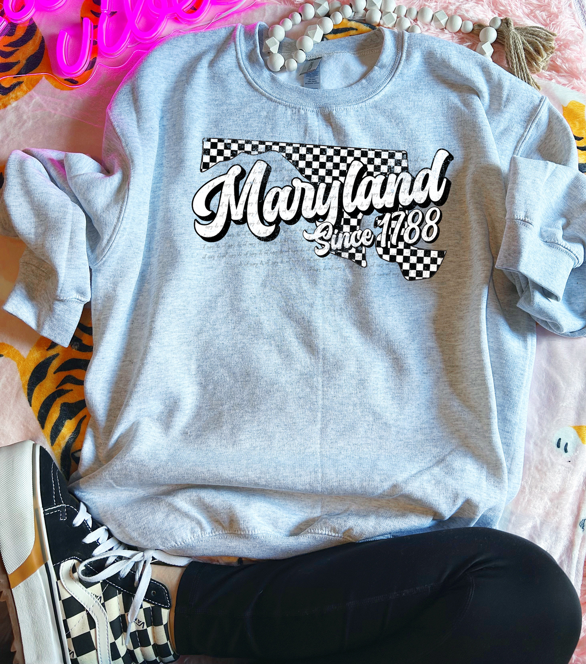 Maryland Since 1788 Checkered Grunge 66735 DTF transfer