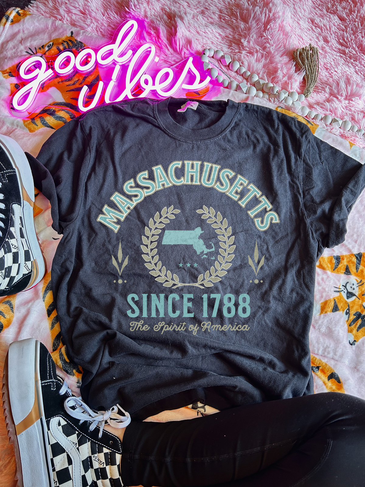 Massachusetts Since 1788 The Spirit of America Blue Font 111513 DTF transfer