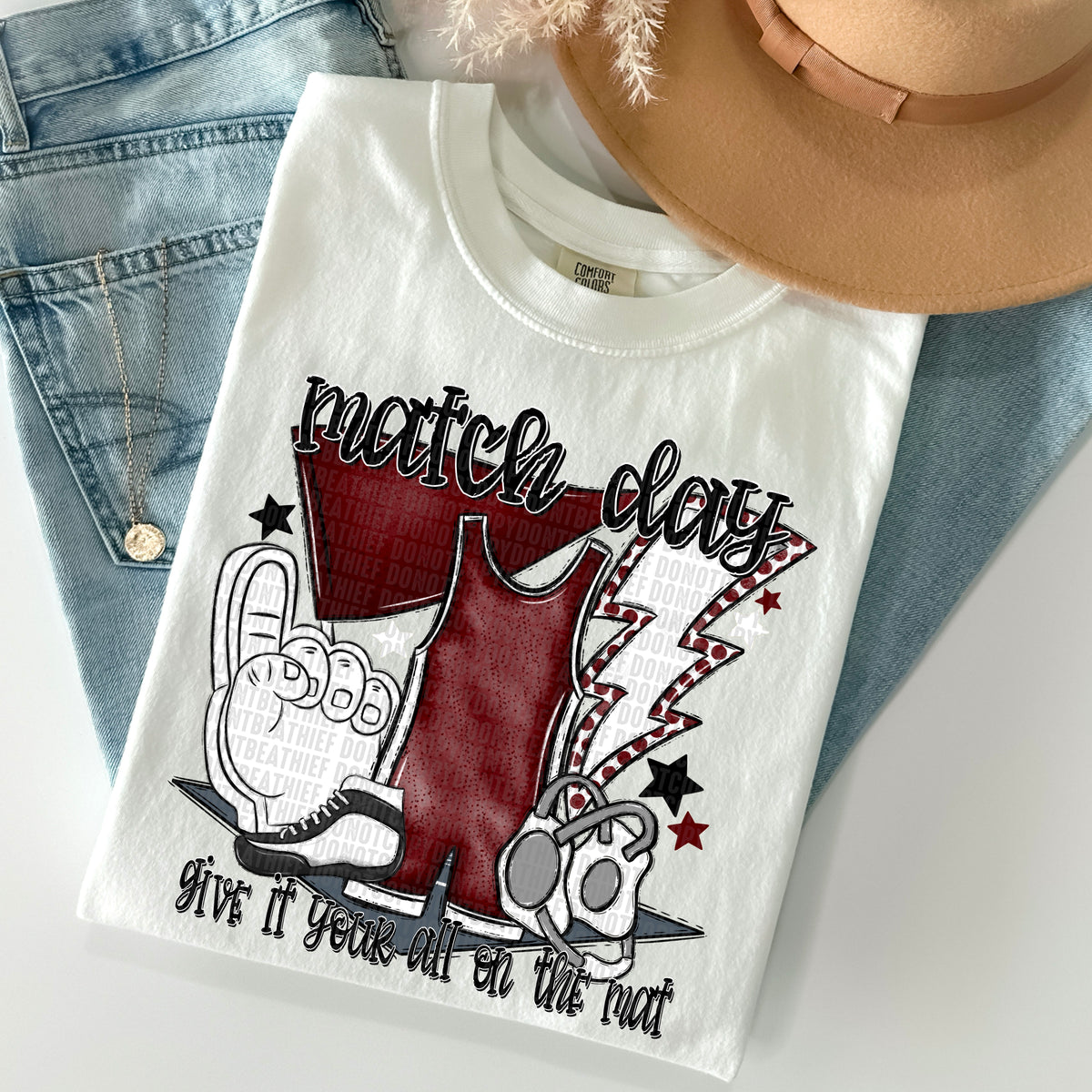 Match Day Wrestling Maroon (SDD) DTF transfer