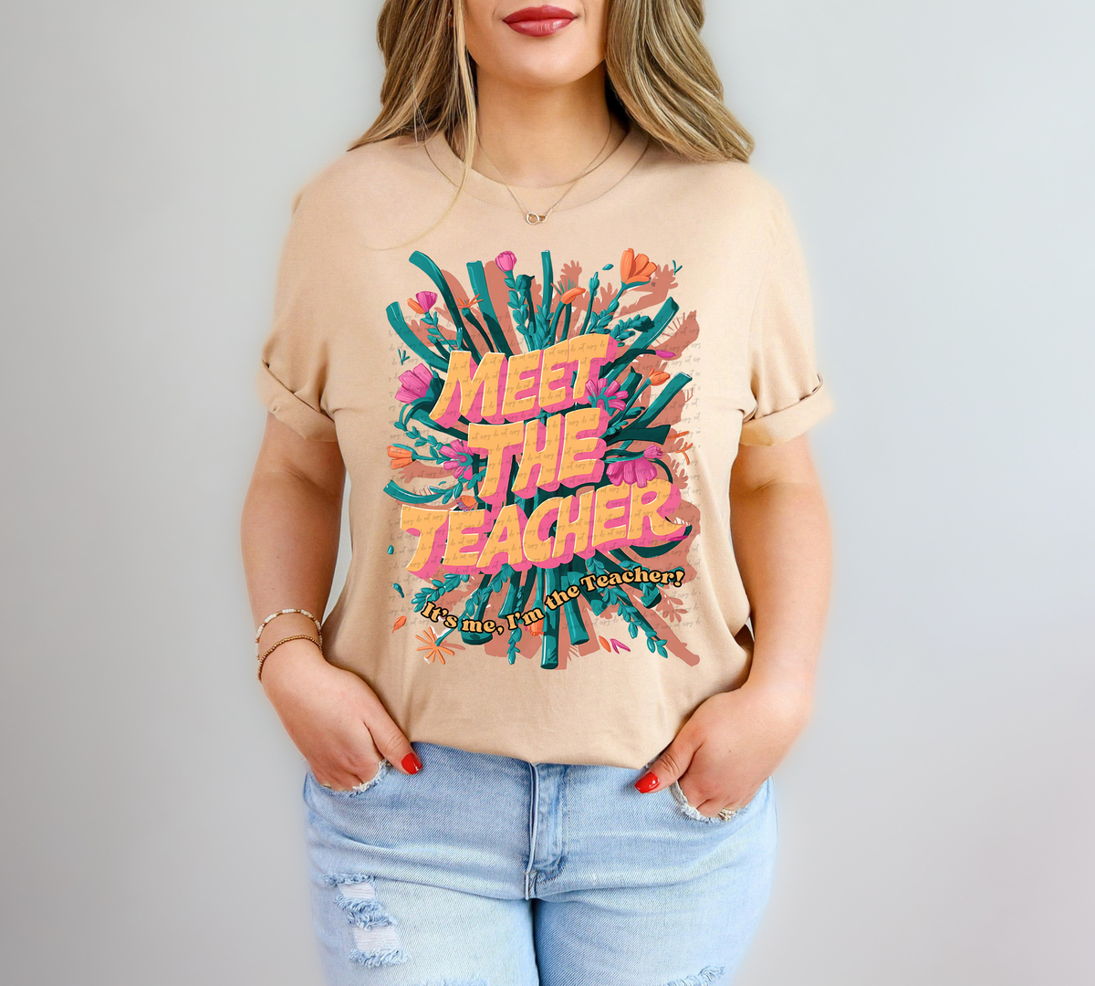 Meet The Teacher It's Me I'm The Teacher Abstract 81404 DTF Transfer