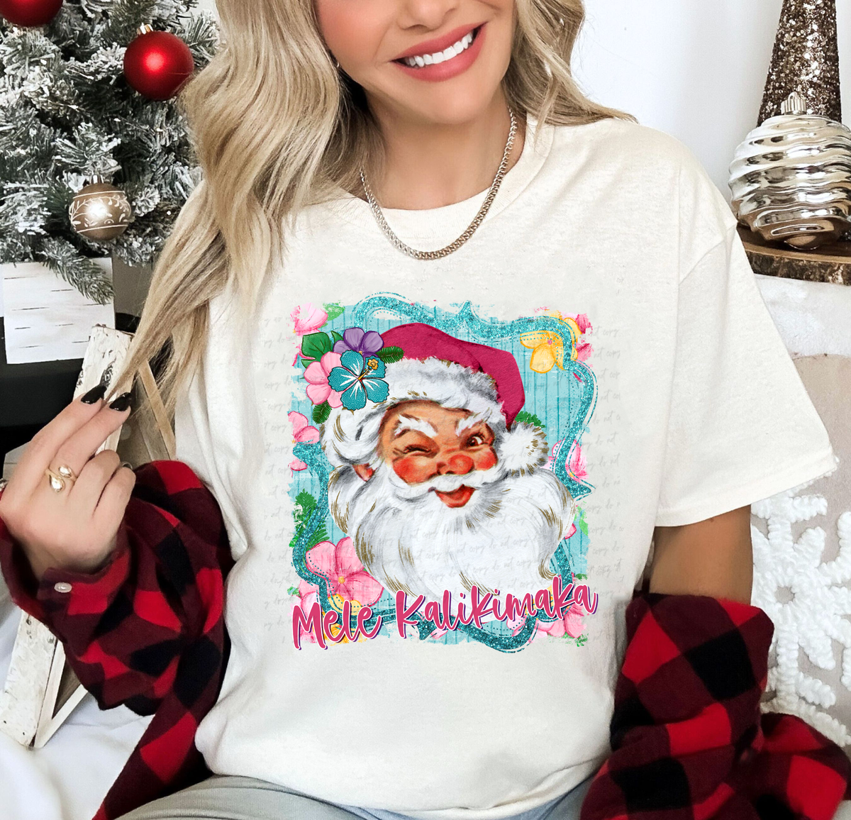 Mele Kalikimaka Hawaiian Santa 115183 DTF Transfer