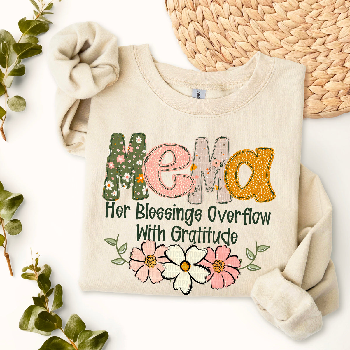 Mema her blessings overflow with gratitude (SDD) DTF transfer